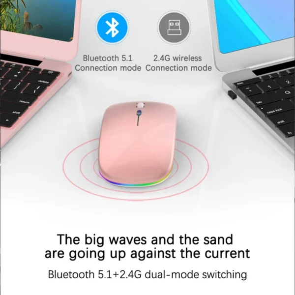 Wireless Bluetooth Mouse RGB Rechargeable Mice Wireless Computer Mause LED Backlit Ergonomic Gaming Mouse for Laptop PC 3600DPI - Image 5