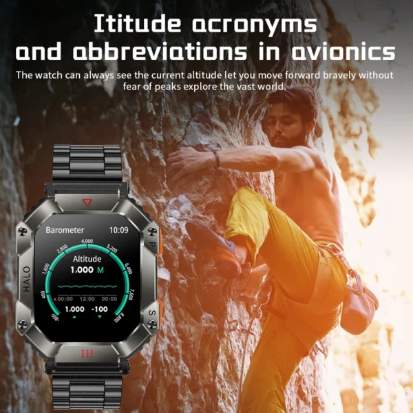 LIGE Outdoor Men Smartwatch Compass Barometer Altimeter GPS Trajectory Outdoor Sport Bluetooth Call 650mAh 2.0'' Smart Watch Men - Image 5