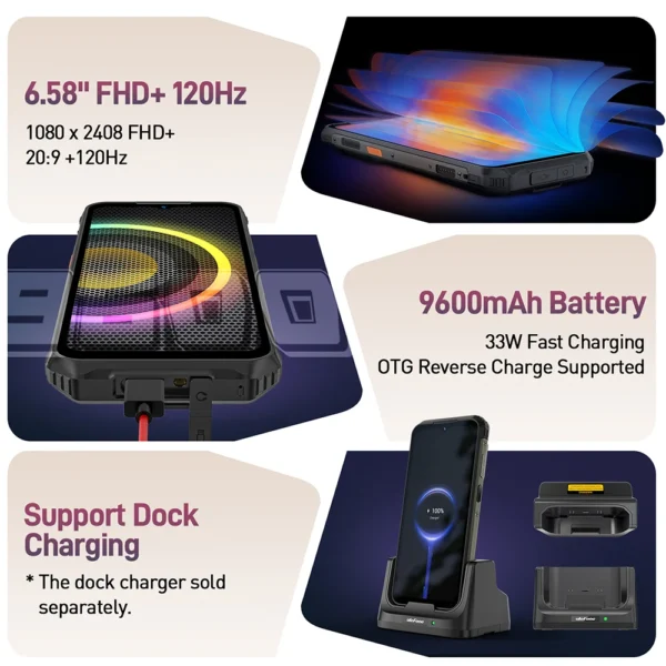 (2023 New) Ulefone Armor 21 Smartphone, G99 Android 13, 16GB RAM, 256GB ROM, Rugged Phone, 64MP, 9600mAh, Mobile phone, Global - Image 4