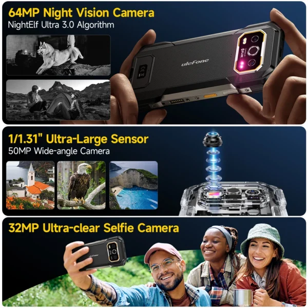 【World Premiere】Ulefone Armor 27T Pro 5G Rugged Phone 10600mAh Android 14 Smartphone 50MP+64MP Night Camera 6.78" 24GB+256GB NFC - Image 3