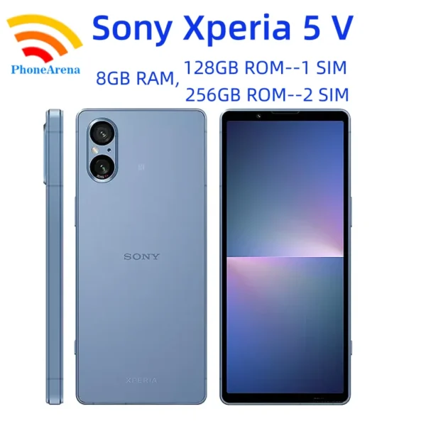 Original Sony Xperia 5 V 5V 128GB 256GB ROM 8GB RAM 6.1" OLED Snapdragon 8 Gen 2 Fingerprint 48PM NFC Unlocked 5G Mobile Phone
