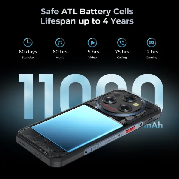 Oukitel WP35 5G Rugged Smartphone 11000 mAh 24GB+256GB Mobile Phone Android 14 64 MP NFC Cell Phone - Image 2