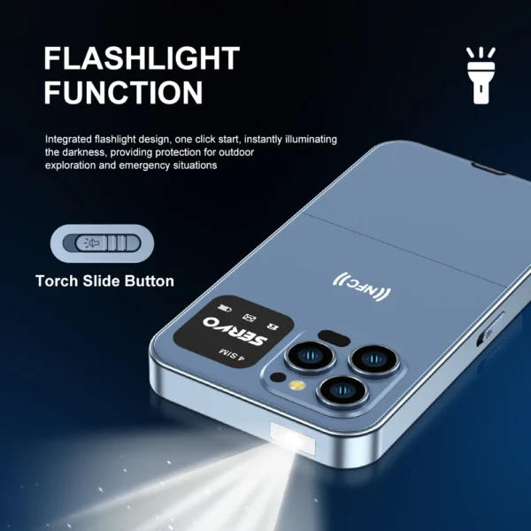 SERVO Ultra700 QWERTY 4 SIM Standby Mobile Phone 2G GSM Flashlight Call Recording Speed Dial 2.4" Telephones NFC Access Unlock - Image 6