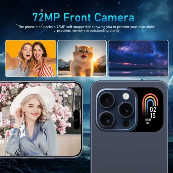 New I15 Pro High-end Smartphone 7.3 HD Second Screen Cellphone 5G Android13 Mobile Phone 16G+1T Dual Sim Celulares 108MP 6800Mah - Image 3