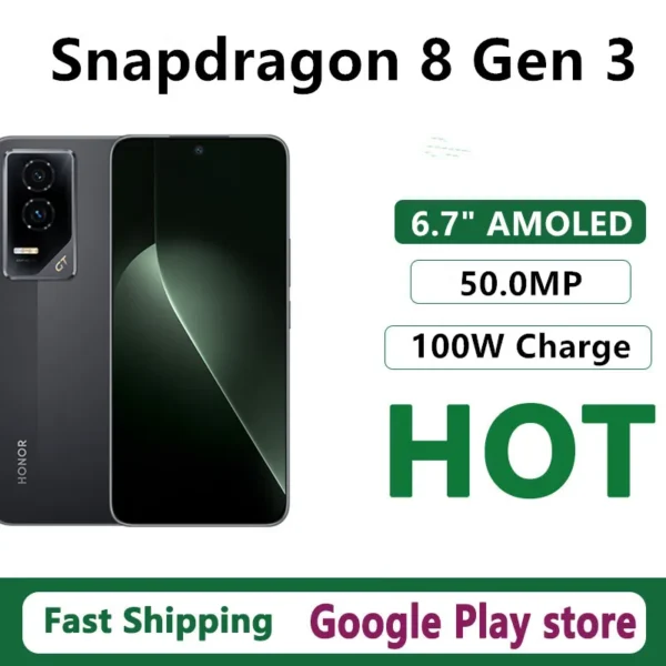Original Honor GT Mobile Phone Snapdragon 8 Gen 3 Android 15.0 OTA 6.7" AMOLED 120HZ 100W Charge 50.0MP Camera 5300mAh Battery