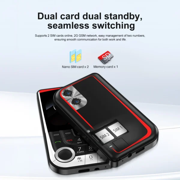 SERVO V10 Dual SIM Mobile Phone Magic Voice Speed Dial FM Radio Camera Flashlight Type-C Port 2.01" Screen Key Feature Cellphone - Image 3