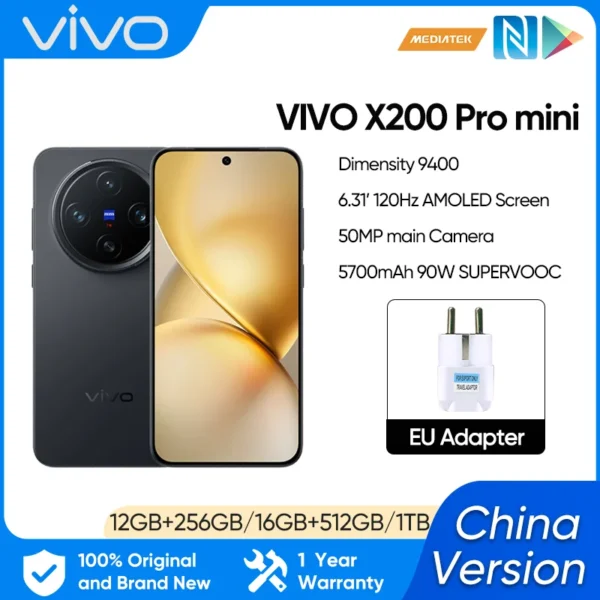 New Vivo X200 Pro Mini Mobile Phone 6.31"AMOLED 120HZ Display Dimensity 9400 Android 15.0 OTA 5700mAh 90W Charge 50.0MP Camera