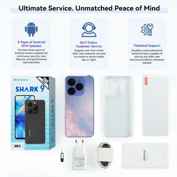 【World premiere】Blackview SHARK 9 5G Smartphone 6.67'' HD+ IPS 90Hz Display NFC 50MP AI Main Camera GPS Android 14 Mobile Phone - Image 6