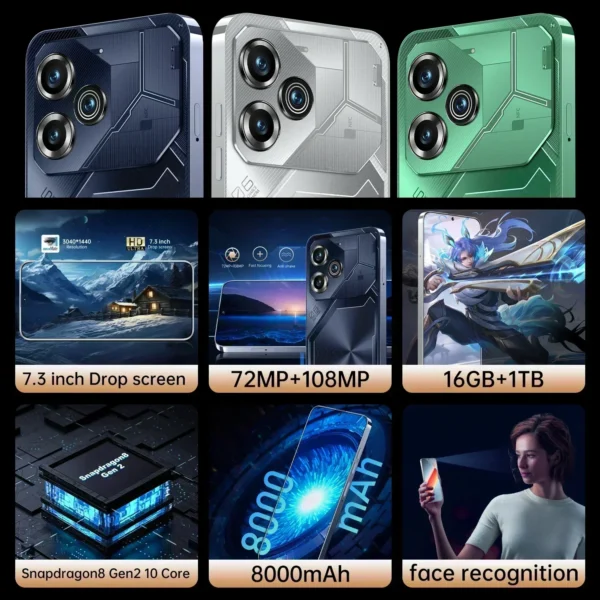 New Cellphones Pova6 Pro 7.3 Inch 4G 5G Original Smartphone 6800mAh Cell Phone Android 13 Global Version Smart Mobile Phones - Image 2