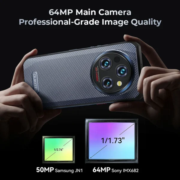 Oukitel WP35 5G Rugged Smartphone 11000 mAh 24GB+256GB Mobile Phone Android 14 64 MP NFC Cell Phone - Image 3