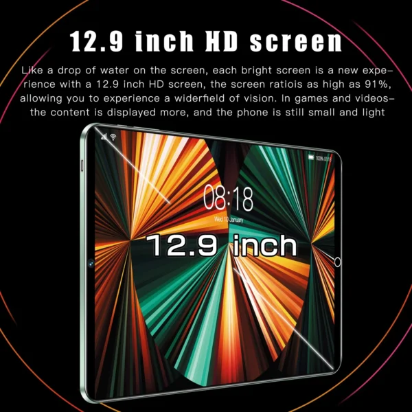 Pro 5 Android 10.1 12.9 HD Screen Dual SIM Card Dual Standby Tablet with 12GB RAM 8800mAh GPS Satellite Navigation 8MP+13MP - Image 3