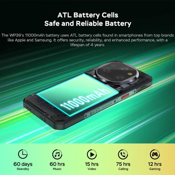 Global Version Oukitel WP39 Rugged Smartphone MTK Dimensity 6100+ 5G 6GB+256GB 6.6-inch Display 11000mAh Android 14 Mobile phone - Image 3