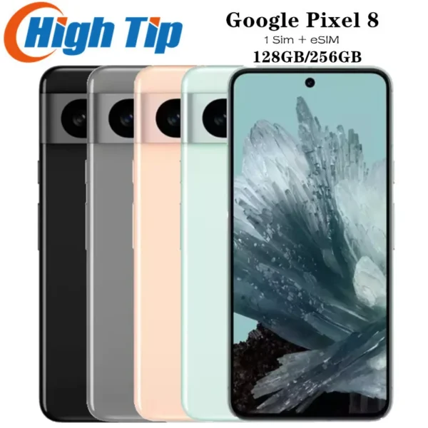 Unlocked Original Google Pixel 8 5G Google Tensor G3 8GB RAM 128GB/256GB ROM 50MP 12MP 6.2" NFC eSim Fingerprint Mobile Phone